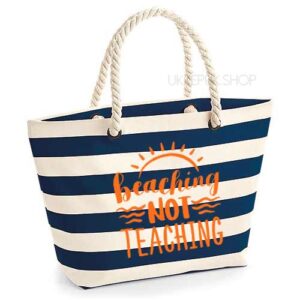 bedankt-juf-tas-strand-vakantie-beach-afscheid-schooljaar-einde-basisschool-leerkracht-juffen-lerares-leerkracht-blauw-oranje