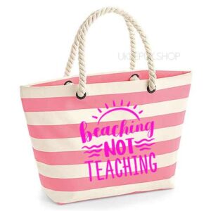 bedankt-juf-tas-strand-vakantie-beach-afscheid-schooljaar-einde-basisschool-leerkracht-juffen-lerares-leerkracht-roze-neon-pink