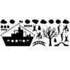 raamsticker-raamstickers-sinterklaas-sint-stoomboot-boot-pakjesboot-zwarte-piet-pieten-cadeautjes-presents-present-gift-huizen-straat-straatje-statisch-herbruikbaar-raamfolie-hollandse-huisjes-basisstraat