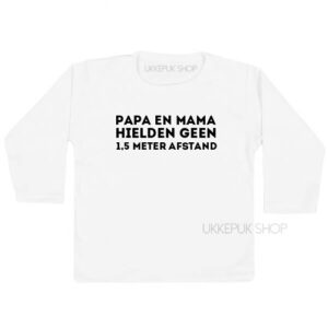 shirt-anderhalve-meter-1-afstand-corona-baby-coronababy-zwanger-newborn-kraamcadeau-wit