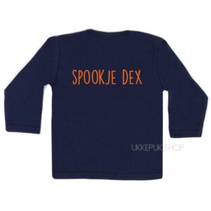 shirt-baby-kind-halloween-spook-spookje-met-naam-blauw-oranje-achter