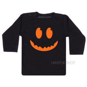shirt-baby-kind-halloween-spook-spookje-met-naam-zwart-oranje