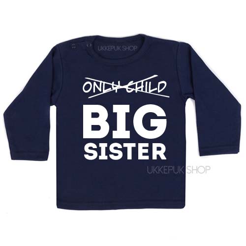 shirt-blauw-blue-only-child-big-sister-voorkant