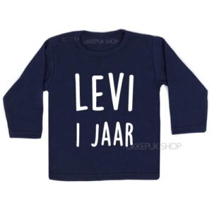 shirt-naam-1-jaar-eerste-verjaardag-verjaardagsshirt-shirt-feest-hoera-blauw