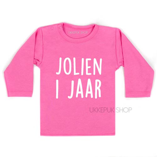 shirt-naam-1-jaar-eerste-verjaardag-verjaardagsshirt-shirt-feest-hoera-roze