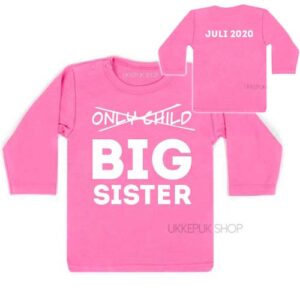 shirt-roze-only-child-big-sister-voor-achterkant