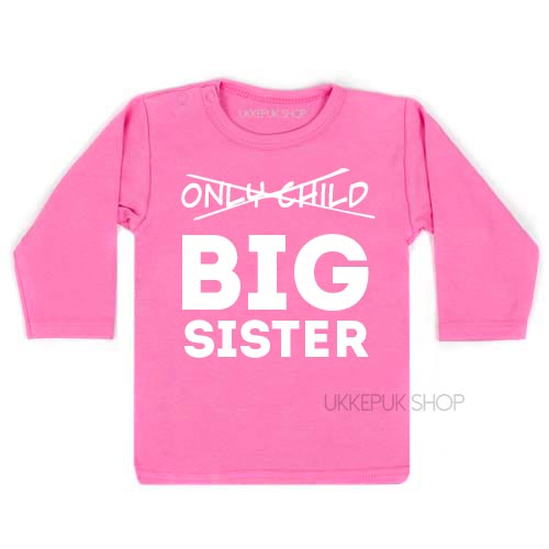 shirt-roze-pink-only-child-big-sister-voorkant