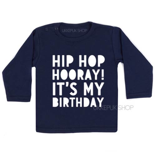shirt-verjaardag-hip-hop-hooray-birthday-kleuter-jarig-feest-kinderfeest-blauw