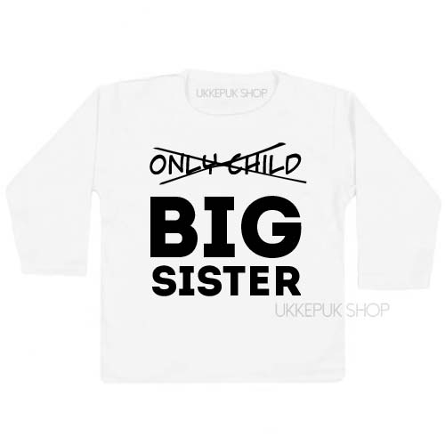 shirt-wit-white-only-child-big-sister-voorkant