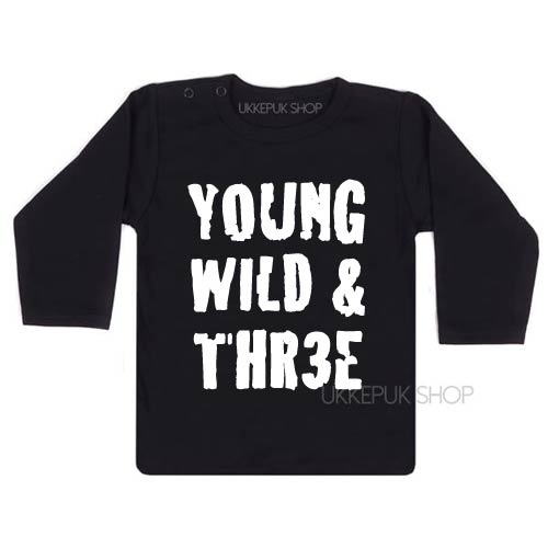 shirt-young-wild-three-verjaardag-jarig-shirt-drie-jaar-feest-kinderfeest-kleuter-zwart