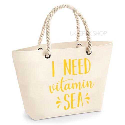 strandtas-tas-strand-beach-bag-beach-zee-sea-holiday-vakantie-i-need-vitamin-sea-zee-ecru-geel