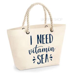 strandtas-tas-strand-beach-bag-beach-zee-sea-holiday-vakantie-i-need-vitamin-sea-zee-ecru-navy-blauw