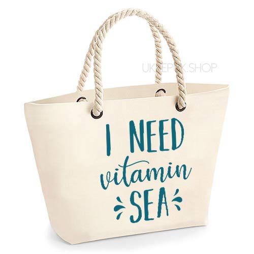 strandtas-tas-strand-beach-bag-beach-zee-sea-holiday-vakantie-i-need-vitamin-sea-zee-ecru-turquoise