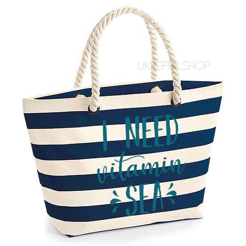 strandtas-tas-strand-beach-bag-beach-zee-sea-holiday-vakantie-i-need-vitamin-sea-zee-navy-blauw-gestreept-turquoise
