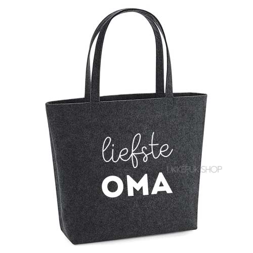 toewijzing verdrietig Wakker worden Vilten shopper tas - Liefste oma - Ukkepuk.shop